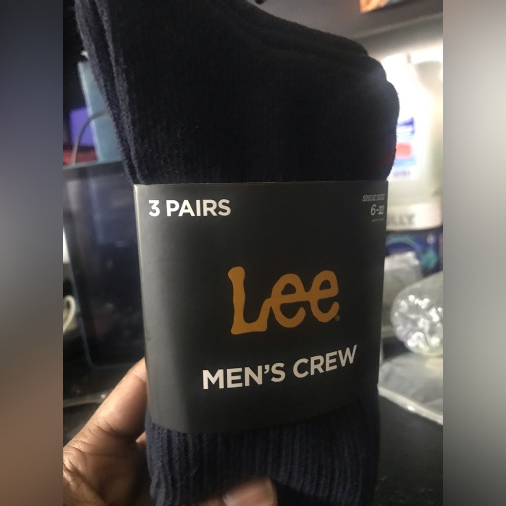 2 Lee Navy 3 Pack Mens Crew Socks. 6 pair.